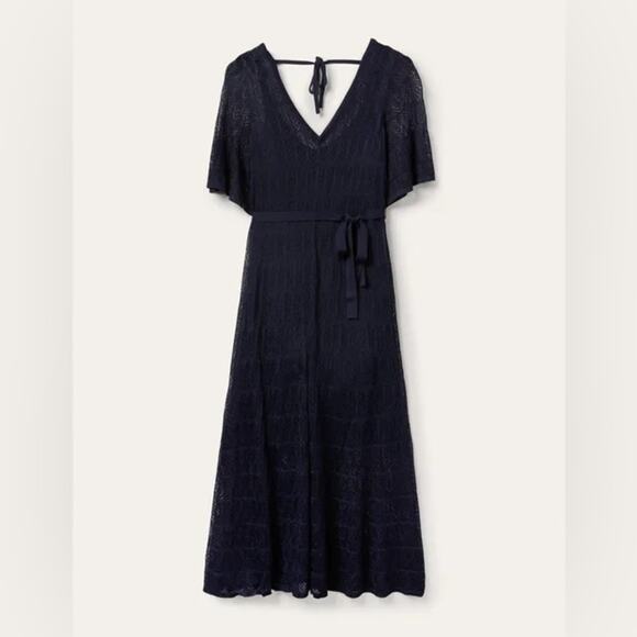 Boden Pointelle Knitted Midi Dress Women's Size 8 - Picture 13 of 13